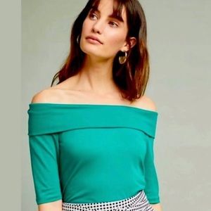 Anthropologie Off The Shoulder Shirt Blouse